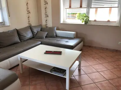 Ein Sitzbereich in der Unterkunft Ferienhaus Casa Moderna