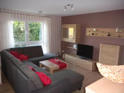 Ein Sitzbereich in der Unterkunft Ferienwohnung Bernkastel-Kues - Alte Rebschule