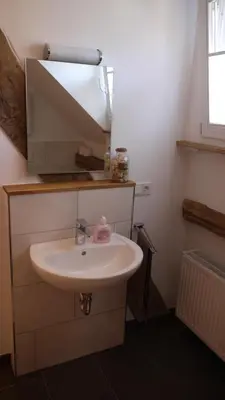 Ein Badezimmer in der Unterkunft Schlössje