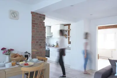Küche/Küchenzeile in der Unterkunft Laubach Ferienwohnung - Fam.Lorenz