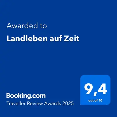 Ein Zertifikat, Auszeichnung, Logo oder anderes Dokument, das in der Unterkunft Landleben auf Zeit ausgestellt ist