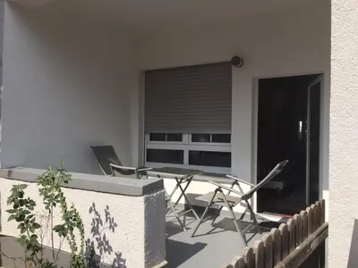 Ein Balkon oder eine Terrasse in der Unterkunft FeWo Trier