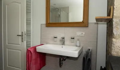 Ein Badezimmer in der Unterkunft Ferienhaus Alte Schule