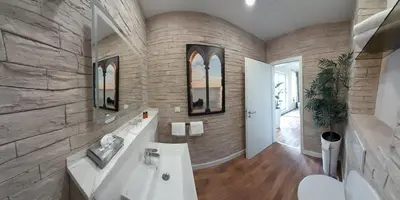 Ein Badezimmer in der Unterkunft Hotel Garni am Schloss