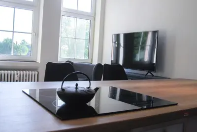 TV/Unterhaltungsangebot in der Unterkunft Alte Schule Gästehaus - The principal's rooms Appartment