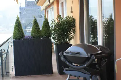 Ein Balkon oder eine Terrasse in der Unterkunft Moselapart