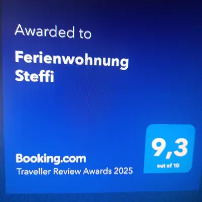 Ein Zertifikat, Auszeichnung, Logo oder anderes Dokument, das in der Unterkunft Ferienwohnung Steffi ausgestellt ist
