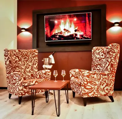 Ein Sitzbereich in der Unterkunft Parkhotel 