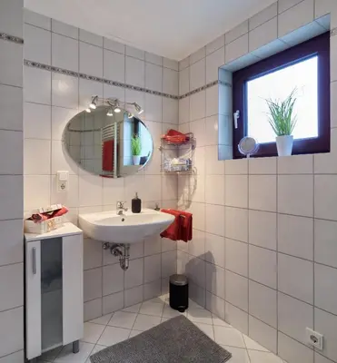 Ein Badezimmer in der Unterkunft Ferienhaus Götten