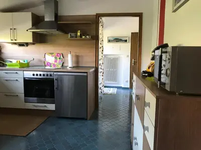 Küche/Küchenzeile in der Unterkunft Moselnest