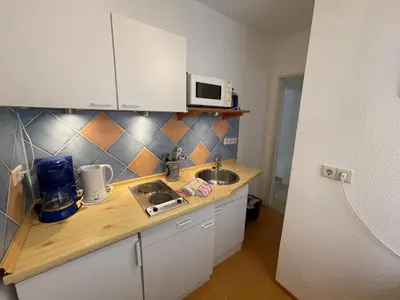 Küche/Küchenzeile in der Unterkunft Ferienwohnungen Haus zur Linde
