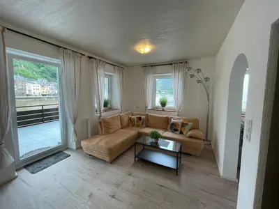 Ein Sitzbereich in der Unterkunft Ferienwohnungen Haus zur Linde