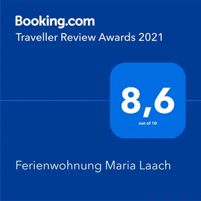 Ein Zertifikat, Auszeichnung, Logo oder anderes Dokument, das in der Unterkunft Ferienwohnung Maria Laach ausgestellt ist