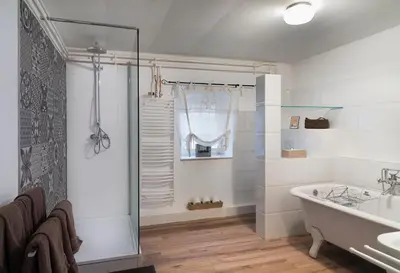Ein Badezimmer in der Unterkunft Zum-Goldenen-Schaf