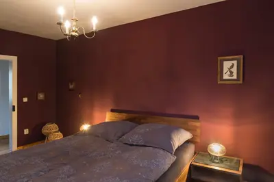 Ein Bett oder Betten in einem Zimmer der Unterkunft Zum-Goldenen-Schaf