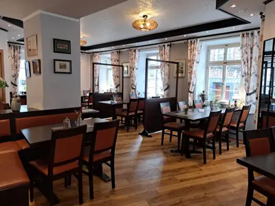 Ein Sitzbereich in der Unterkunft Hotel Gästehaus auf der Lay