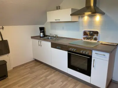 Küche/Küchenzeile in der Unterkunft Ferienwohnung Jule
