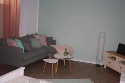 Ein Sitzbereich in der Unterkunft Ferienwohnung Nink