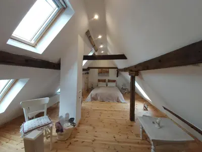 Ein Bett oder Betten in einem Zimmer der Unterkunft Charmanter Fachwerktraum an der Stadtmauer