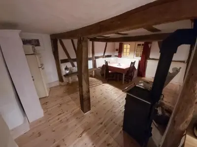 Ein Bett oder Betten in einem Zimmer der Unterkunft Charmanter Fachwerktraum an der Stadtmauer