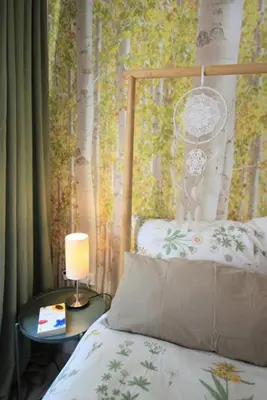 Ein Bett oder Betten in einem Zimmer der Unterkunft FerienNest Bad Ems, Appartment WaldNest