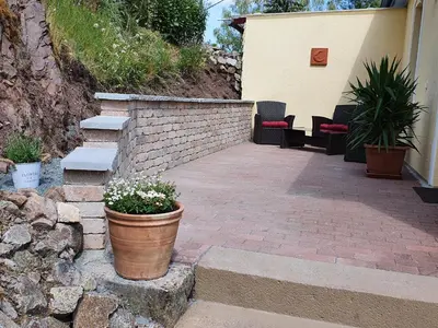Ein Garten an der Unterkunft Ferienhaus Alt Bahnhaus