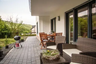 Ein Balkon oder eine Terrasse in der Unterkunft Das Moseltor zu Koblenz