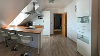 Küche/Küchenzeile in der Unterkunft Ferienwohnung Hochwaldblick 2