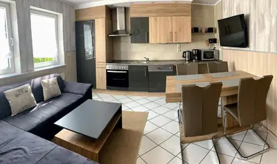Küche/Küchenzeile in der Unterkunft Ferienwohnung Hochwaldblick 3
