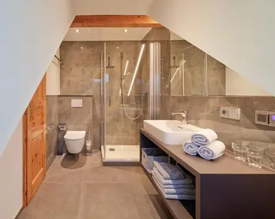 Ein Badezimmer in der Unterkunft Weingut Schumann