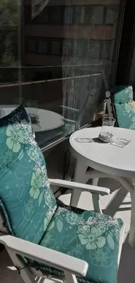 Ein Sitzbereich in der Unterkunft Schönes Apartment mit Pool&Sauna
