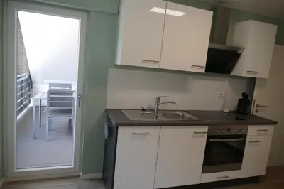 Küche/Küchenzeile in der Unterkunft Ferienwohnung Haus am Calmont