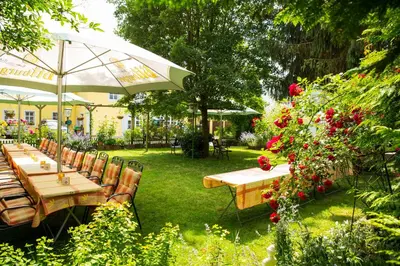 Ein Garten an der Unterkunft Hotel zur Post