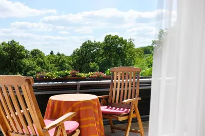 Ein Balkon oder eine Terrasse in der Unterkunft Hotel Bergschlößchen