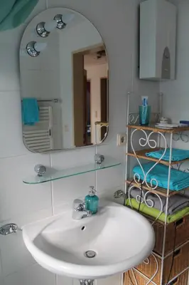 Ein Badezimmer in der Unterkunft Ferienwohnung im Galerie-Haus