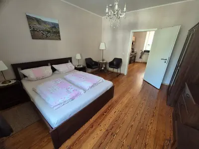 Ein Bett oder Betten in einem Zimmer der Unterkunft Ehemaliges Winzerhaus Cochem
