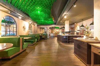 Ein Sitzbereich in der Unterkunft Hotel Restaurant Pollmanns