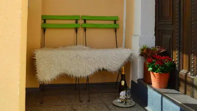Ein Bett oder Betten in einem Zimmer der Unterkunft Ferienhaus AM ALTEN POSTHOF