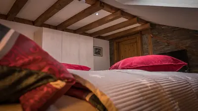 Ein Bett oder Betten in einem Zimmer der Unterkunft Loftwohnung 3 Bergeblick