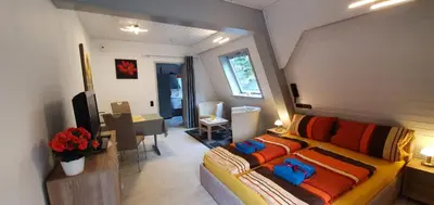 Ein Sitzbereich in der Unterkunft Muehle-Maus
