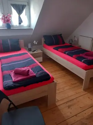 Ein Bett oder Betten in einem Zimmer der Unterkunft Zimmervermietung Pargen