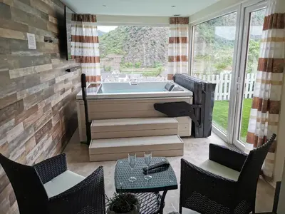 Ein Sitzbereich in der Unterkunft Anitas Ferienhaus