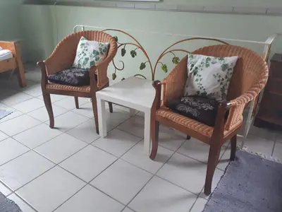 Ein Sitzbereich in der Unterkunft Altes Winzerhaus