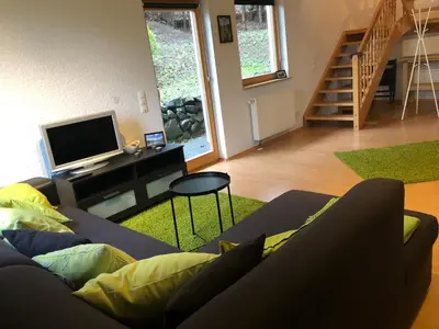 Ein Sitzbereich in der Unterkunft Haus Kleewiese