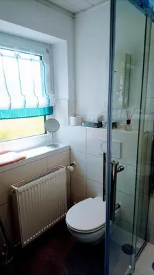 Ein Badezimmer in der Unterkunft Ferienwohnung Maifeld