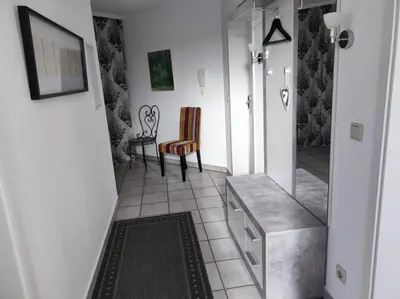 Ein Sitzbereich in der Unterkunft Ferienwohnung Lore