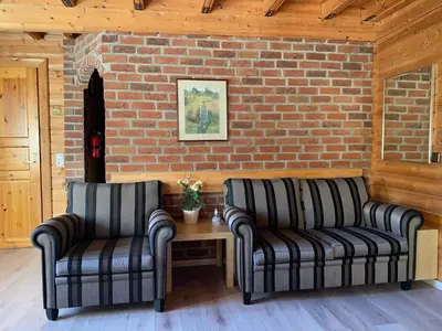 Ein Sitzbereich in der Unterkunft Eifelcottage