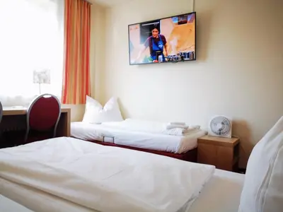 Ein Bett oder Betten in einem Zimmer der Unterkunft Hotel Scholz