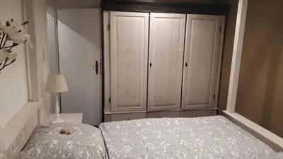 Ein Bett oder Betten in einem Zimmer der Unterkunft Ferienhaus Strunks ahl Häusje