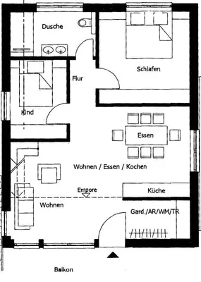 Grundriss der Unterkunft Penthouse Mosel Hunter